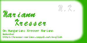 mariann kresser business card